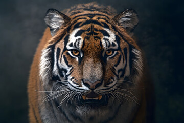 Fototapeta premium A close up of a tiger with aggressive face