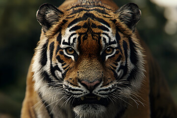 Fototapeta premium A close up of a tiger with aggressive face