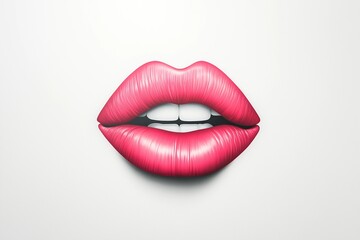Obraz premium Custom Vinyl Decal of Bold Pink Lipstick Mouth for Graffiti Art and Cosmetic Branding