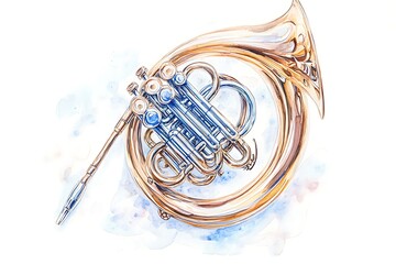 Double French Horn isolated
