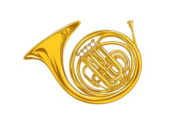 Double French Horn isolated