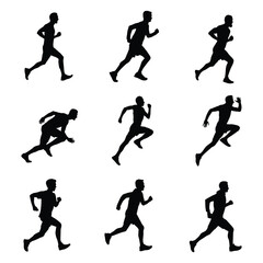 Silhouette of a person doing running exercise