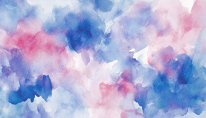 Fototapeta premium Soft, hand-painted watercolor strokes in calming blues, pinks, and purples, blending seamlessly into one another