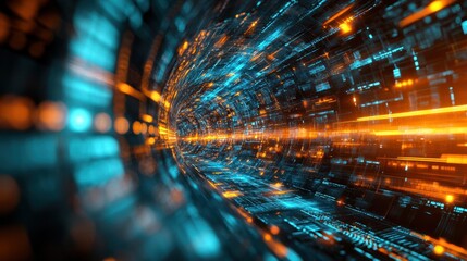 Vibrant abstract tech patterns: futuristic digital backdrop in high resolution