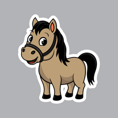 Cute horses are suitable for printing on t-shirts