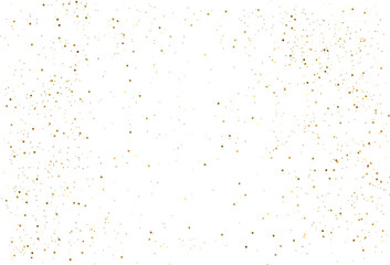Gold Falling Foil Confetti with Glitter Dust. Golden Festive Background. Greeting Design....