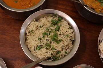 Indian food, rice with vegetables