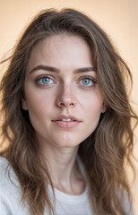 A woman with the eyes with confide