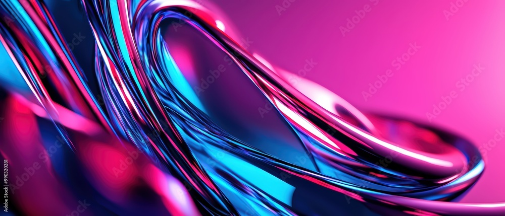 Poster abstract colorful wave pattern in vibrant pink and blue shades, creating a modern artistic backgroun