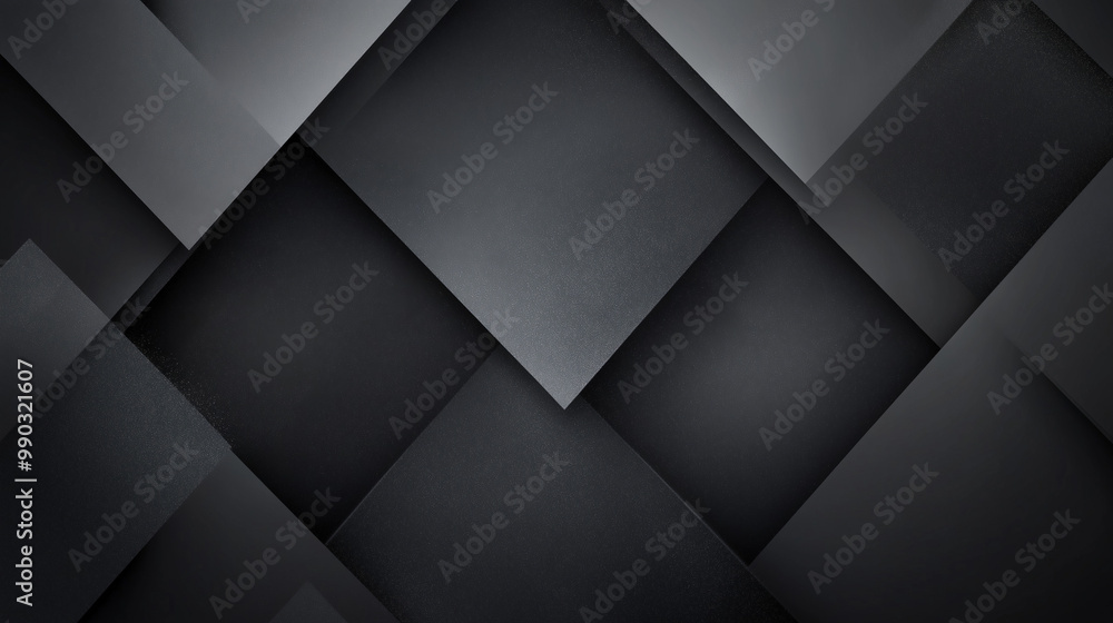 Poster modern abstract black background design with layers of textured white transparent material in triang