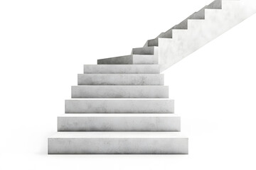 3d model of white steps architecture staircase isolated on white background	