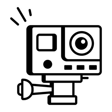 recommend clip art: Action camera icon in linear style