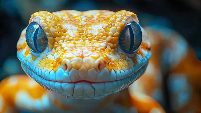 Photorealistic close-up of a gecko, showcasing intricate scales and captivating eyes