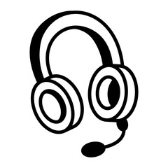 A linear style icon of headset 