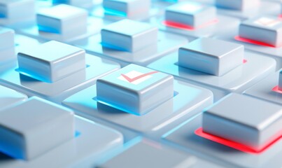 Futuristic technology concept. Technological interface with checked items in checklist.