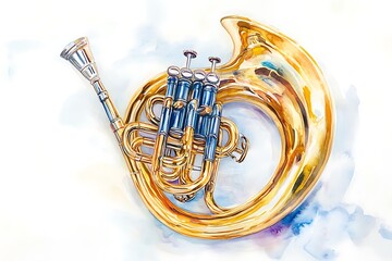 Fototapeta premium Double French Horn isolated