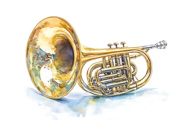 Naklejka premium Double French Horn isolated