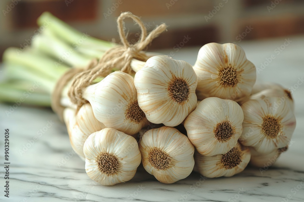 Poster Fresh Garlic Bunch