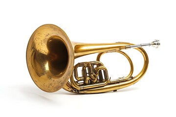 Flugelhorn isolated on white. trumpet.