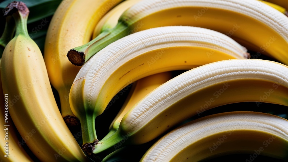 Canvas Prints Ripe bananas with smooth peel closeup