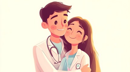 Smiling Medical Professionals Collaborating in a Healthcare Clinic