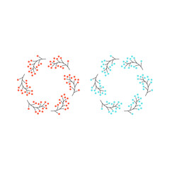 Christmas Wreath Design Elements Collection isolated on White