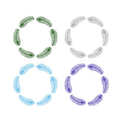 VINTAGE HERBAL CHRISTMAS WREATH DESIGN ELEMENTS ISOLATED ON WHITE