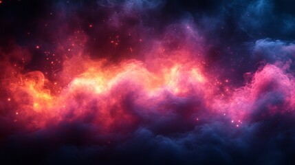 Abstract Cosmic Nebula with Vivid Colors