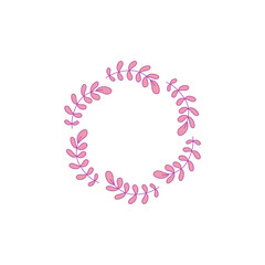 Herbal Christmas Wreath Design Elements Vector isolated on White