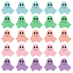 GHOSTS CREATIVE HALLOWEEN PATTERN TEXTURE WALLART