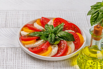 A vibrant and appetizing display of Caprese antipasti
