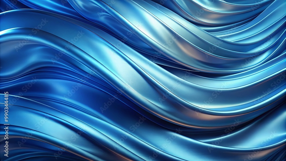 Wall mural abstract blue fabric swirling in a dynamic pattern of waves and curves