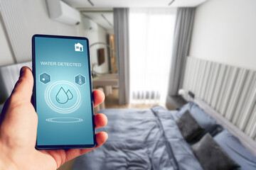 smart phone with smart home and modern room