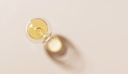 Wine glass on a bright background
