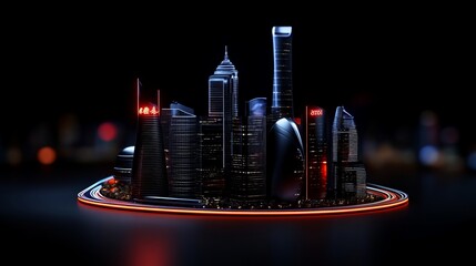 Neon Skyline Metropolis at Night 