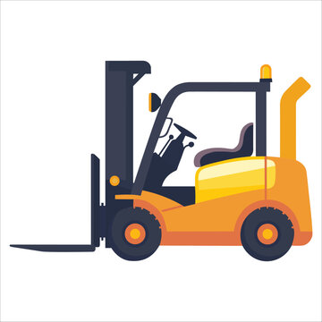 recommend clip art: a cute Forklift vehicle isolated - Construction Clipart Vector illustration 
