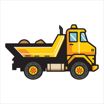 recommend clip art: Articulated Hauler truck isolated - Construction Clipart Vector illustration 