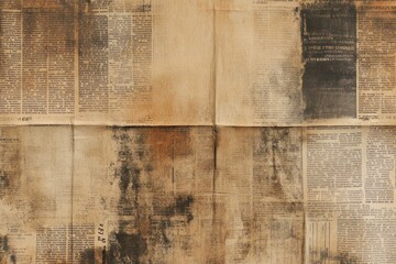 Fototapeta premium Faded Newspaper Texture with Light Brown Tones and Vintage Print