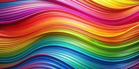 Abstract Rainbow Wavy Lines Flowing Seamlessly, Creating a Vibrant and Energetic Visual Experience