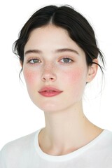 Fototapeta premium Delicate Beauty Portrait of a Young Woman with Freckles