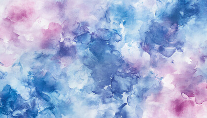 Fototapeta premium Soft, hand-painted watercolor strokes in calming blues, pinks, and purples, blending seamlessly into one another