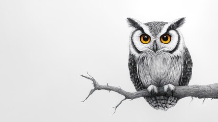 Majestic Owl on Branch