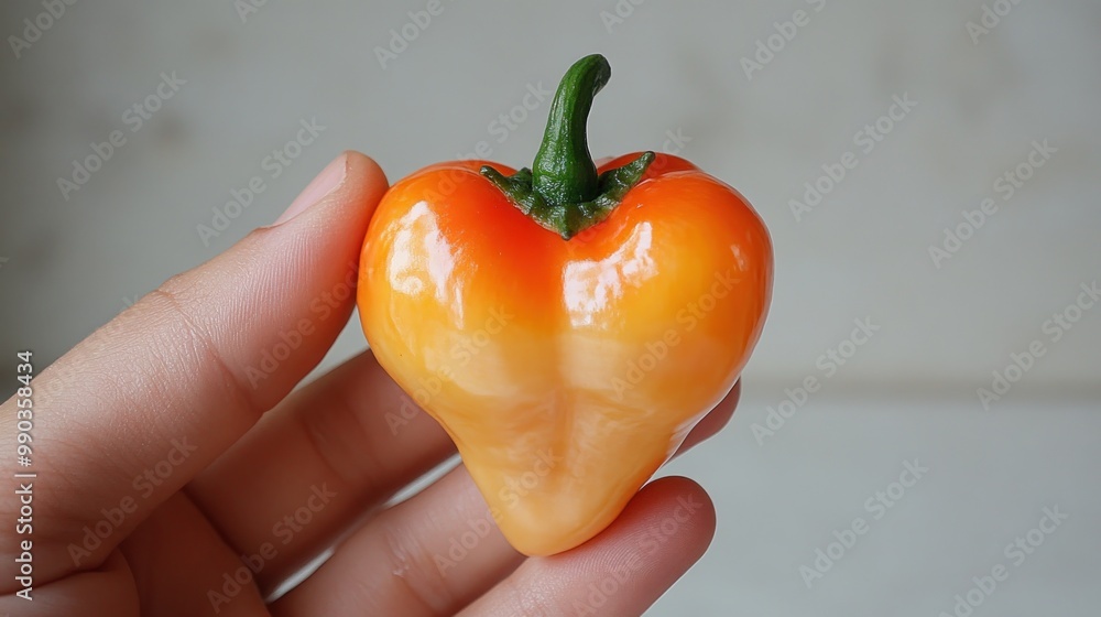 Sticker Orange Heart Shaped Pepper