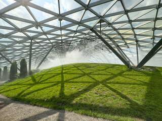 Fototapeta premium Green lawn under the dome