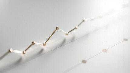 Detailed line graph illustrating steady GDP growth over time, clean white background with subtle shadows highlighting the upward trend, professional economic analysis visualization.