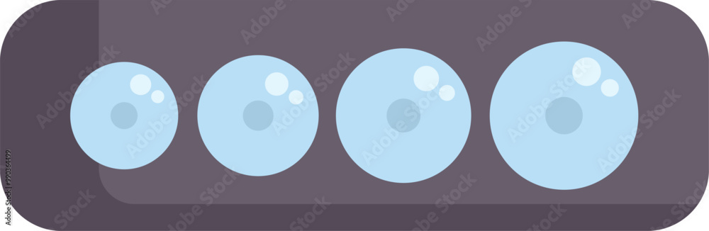 Poster minimalist loading bar with four out of five bubbles filling up, representing progress and completio