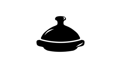 Moroccan Tagine Cooking, black isolated silhouette