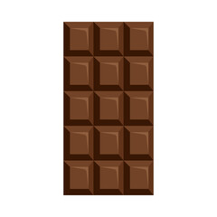 Chocolate bar isolated on white background. Top view.