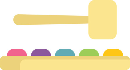 Toy xylophone with colorful keys is waiting for a child to make music