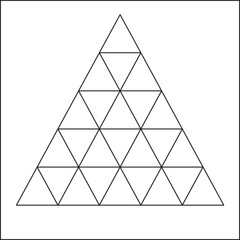 Sketch of several triangles stacked into a pyramid
